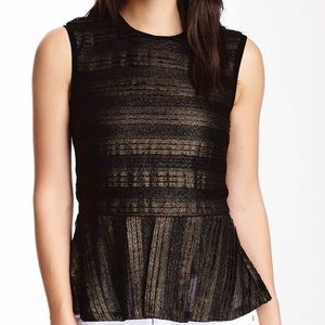 NWOT Nicole Miller Iridescent Peplum Top